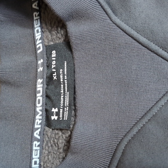 Under Armour Sweatshirt UA DNA CREW Fleece Lined Size XL In Concrete Gray - Picture 3 of 12